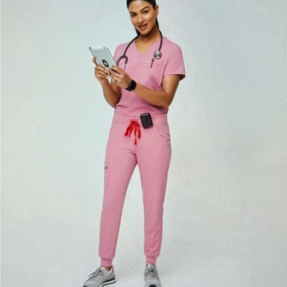 FIGS chalk pink scrub set